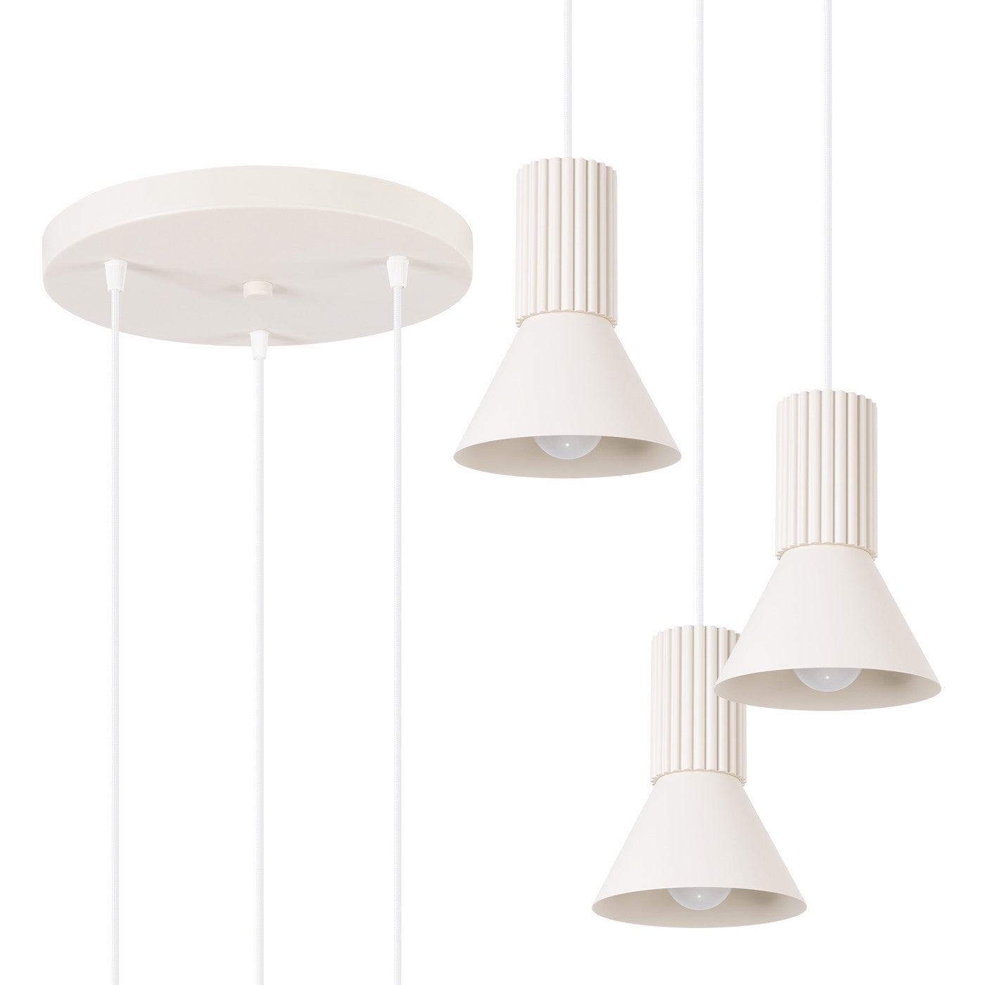 Sollux Estria Lampa sufitowa wisząca Cluster Beige 3x E14