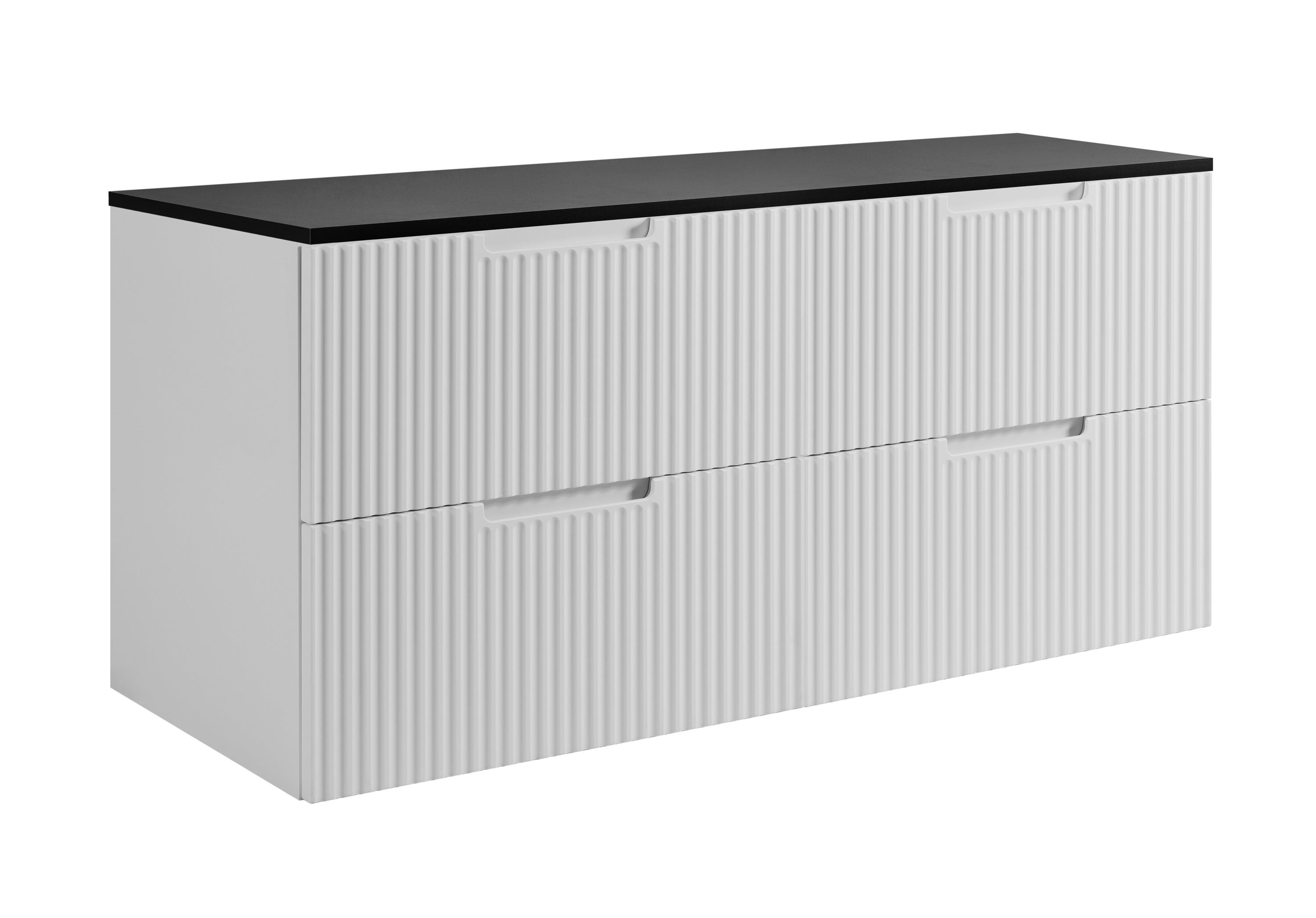 Szafka łazienkowa, biało-czarna, 120 (2 x 60) x 58,6 x 46 cm