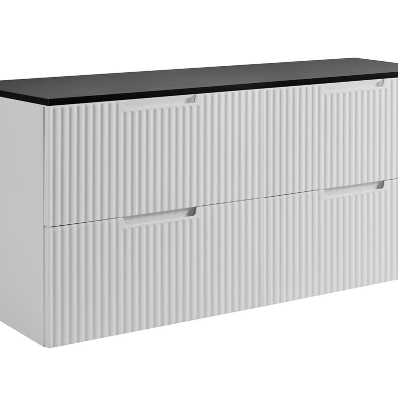 Szafka łazienkowa, biało-czarna, 120 (2 x 60) x 58,6 x 46 cm