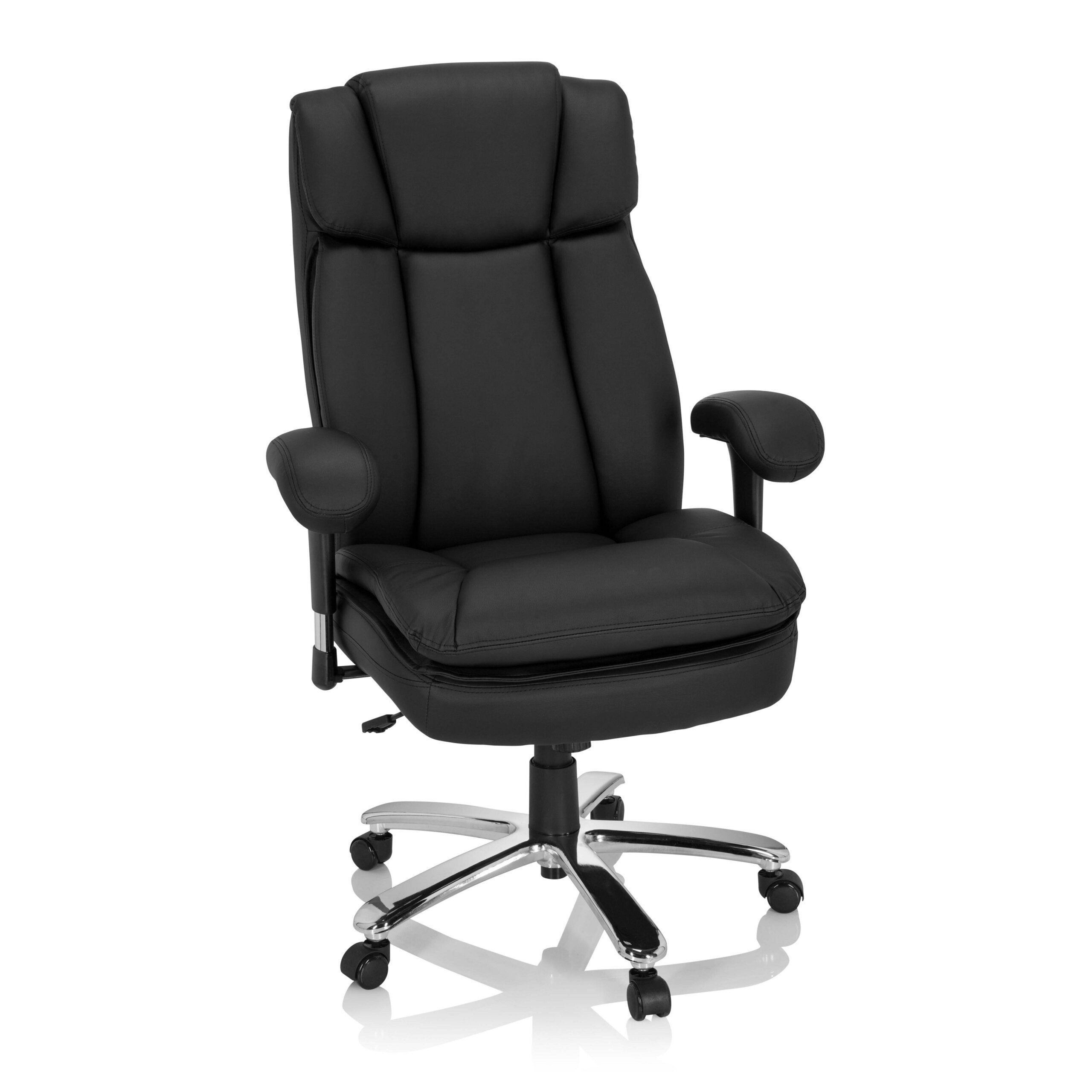 Krzesło / krzesło biurowe BUILDER XXL I imitacja skóry czarne hjh OFFICE