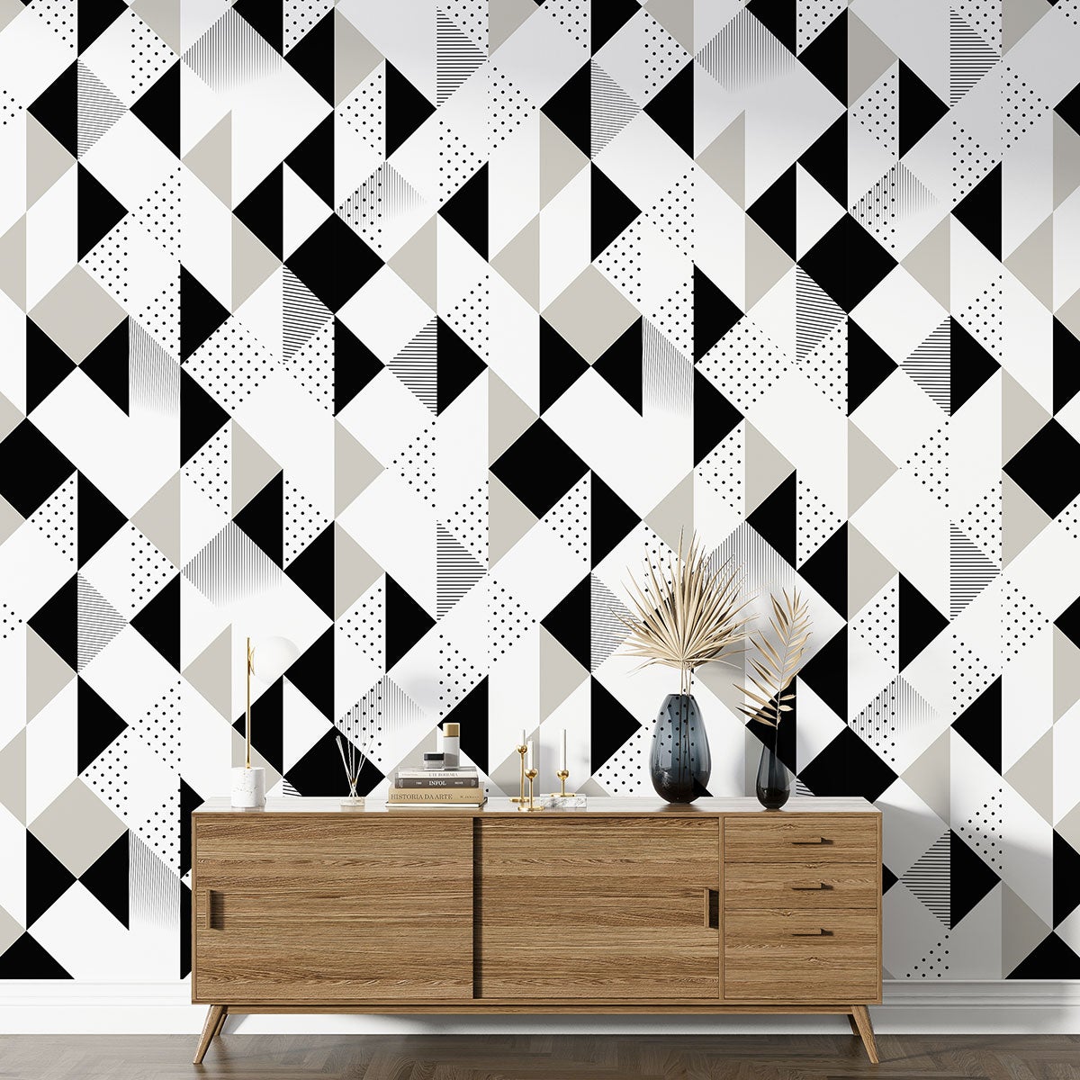 Tapeta flizelinowa z wzorem XL - Wzór geometryczny - Papier Premium 185 g, zmywalny, 10 brytów 65x260 cm - Powierzchnia: szer. 650 x wys. 260 cm