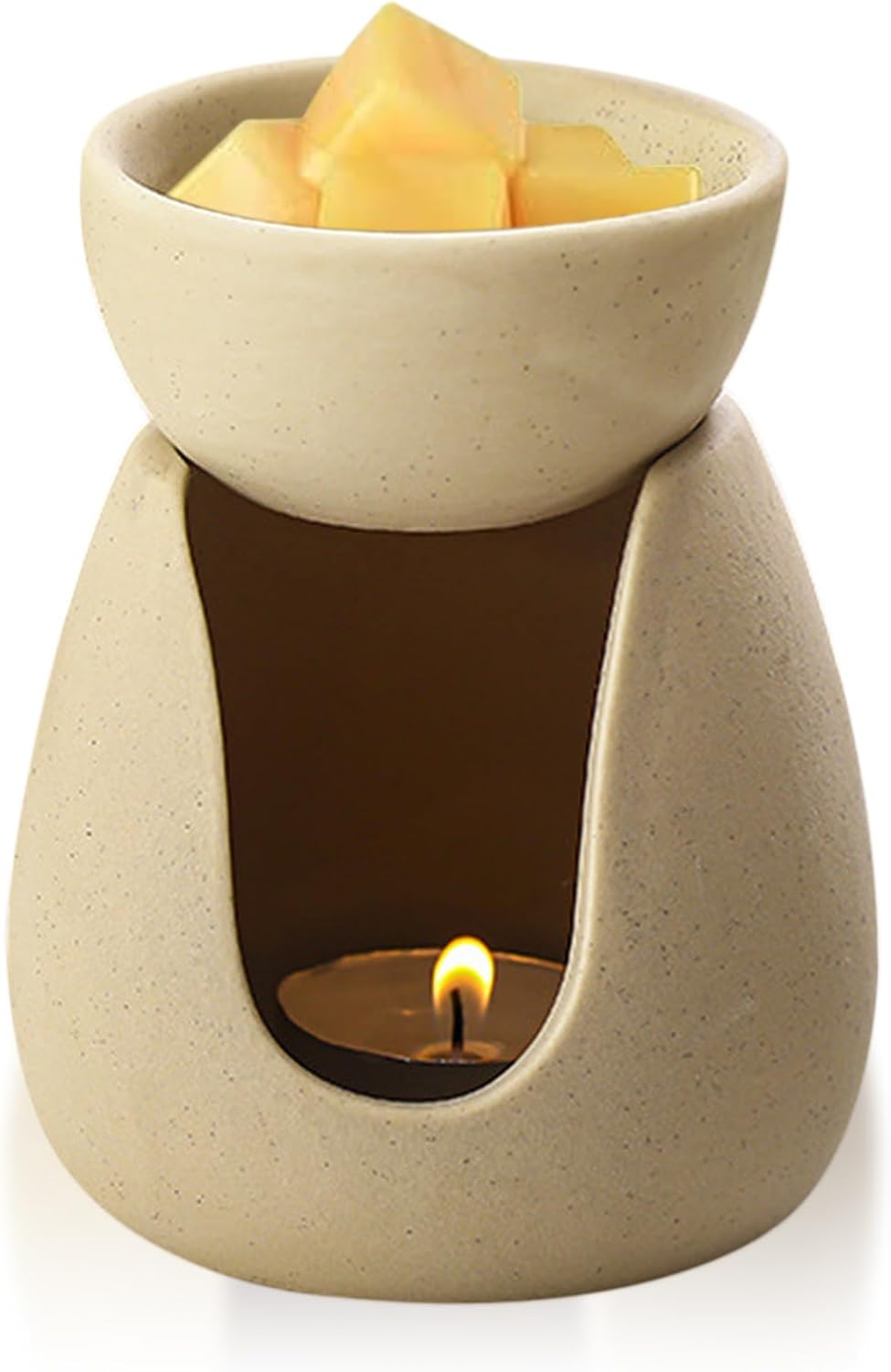 Palnik do aromaterapii, ceramiczny dyfuzor, palnik do olejków eterycznych, idealny na Halloween, Boże Narodzenie i urodziny (żółty)