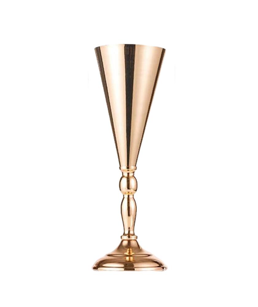 Dwuczęściowy metalowy wazon/świecznik, wysokość 36 cm, idealny na przyjęcia urodzinowe, kolacje i rocznice (złoty).