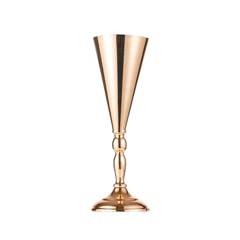 Dwuczęściowy metalowy wazon/świecznik, wysokość 36 cm, idealny na przyjęcia urodzinowe, kolacje i rocznice (złoty).