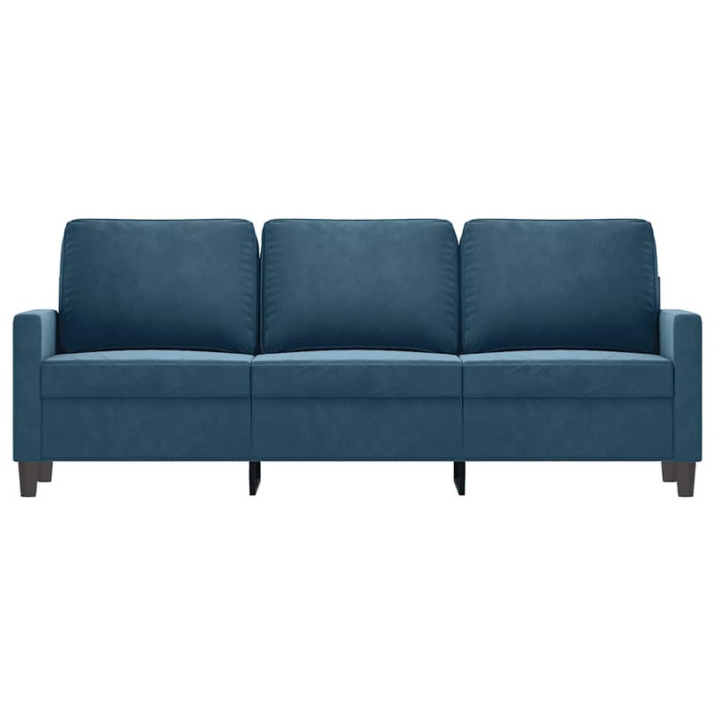 Sofa 3-osobowa, niebieski, 180 cm, tapicerowana aksamitem