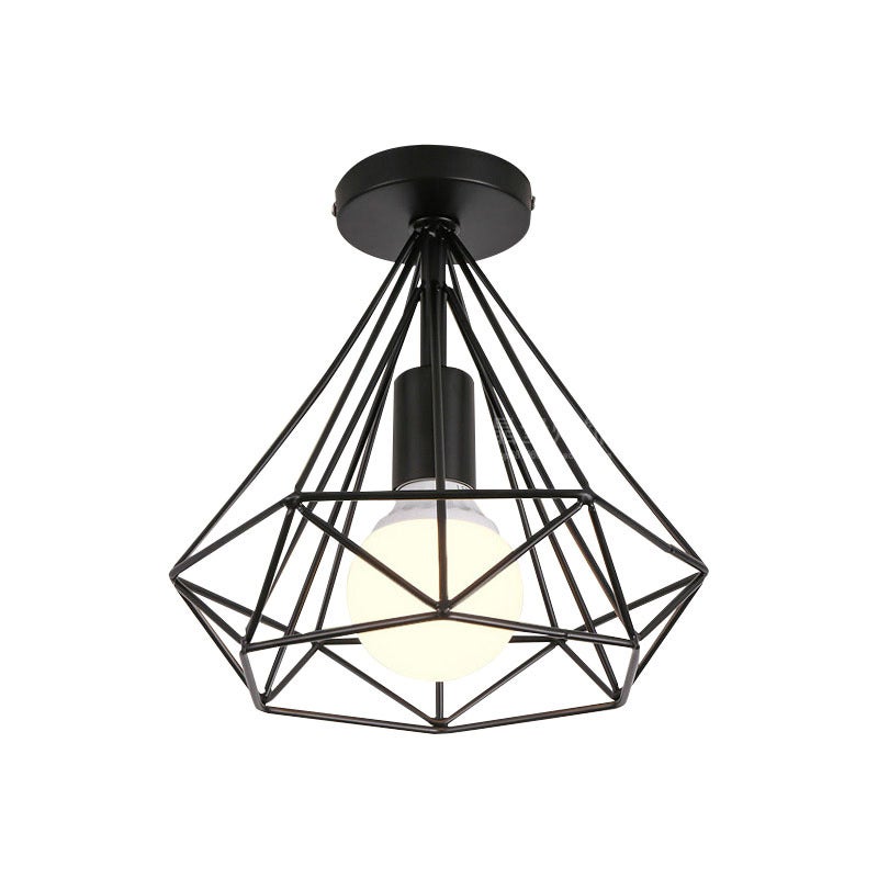 Lampa sufitowa — Oprawa 5 W — Oświetlenie sypialni — Oświetlenie przedpokoju — Design „Black Diamond” — Lampa do strefy wejściowej — (25 x 26 cm)