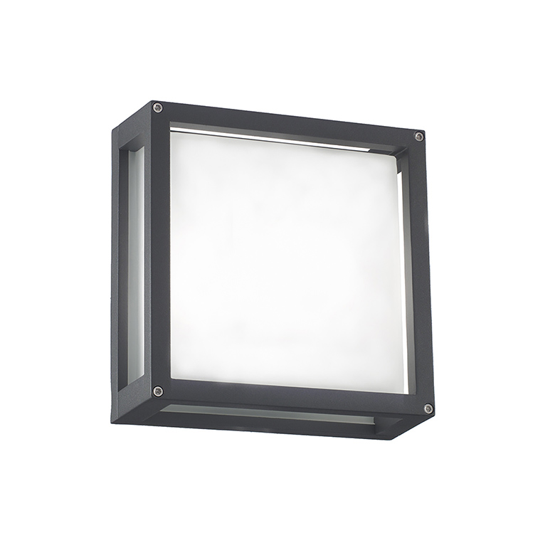 DISCOVERY Zewnętrzna lampa ścienna i sufitowa IP54, kolor antracytowy, konstrukcja z odlewu aluminiowego i dyfuzor z satynowego szkła – Rossini Group