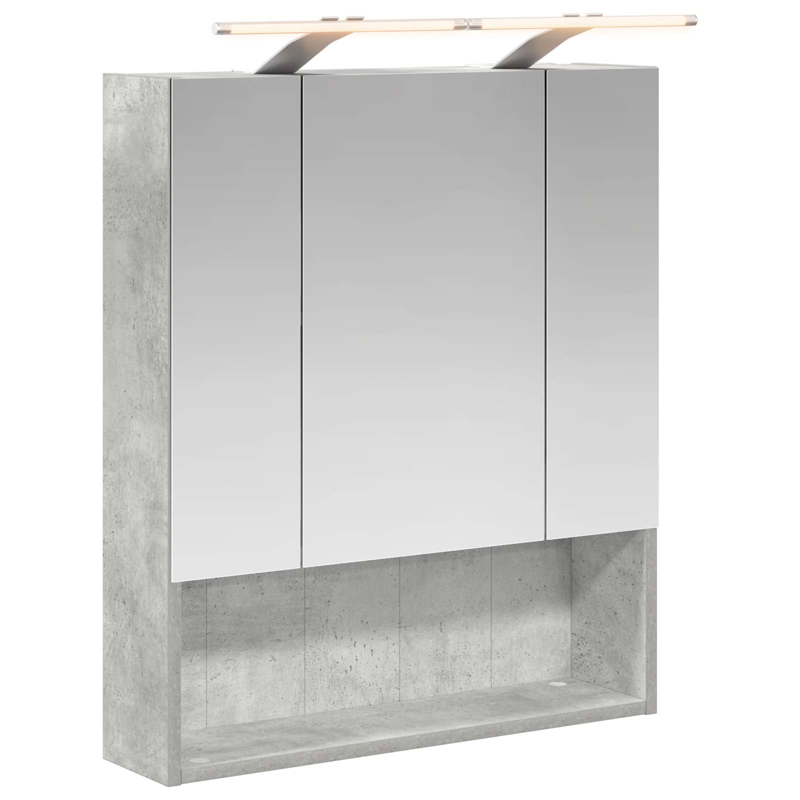 Szafka z lustrem do łazienki Betonowy szary 60 x 14.5 x 70 cm