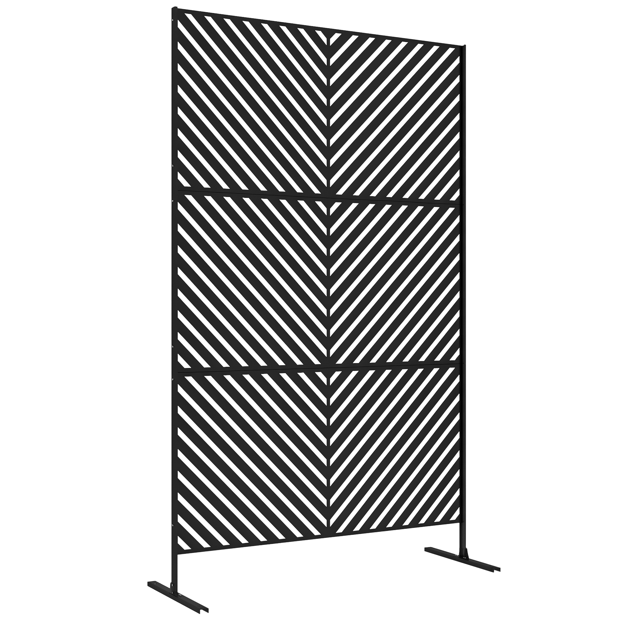 Ochrona przeciwsłoneczna Ochrona przeciwsłoneczna Ogród Ogrodowa przegroda, kształty geometryczne, metal, 122 x 45 x 198 cm, kolor czarny