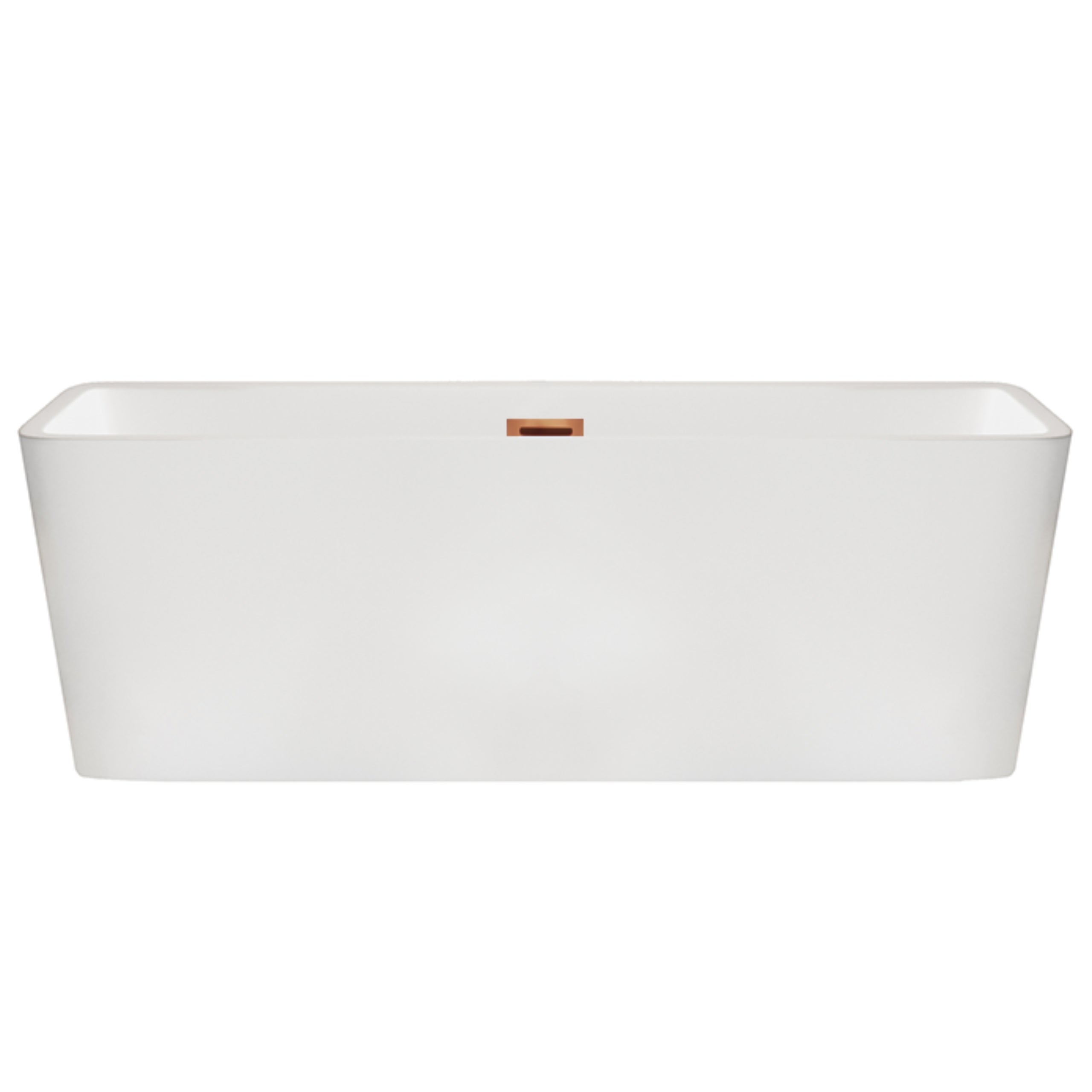 Wanna wolnostojąca AquaUno 170 x 80 cm biała z miedzianym przelewem + syfon i korek klik klak