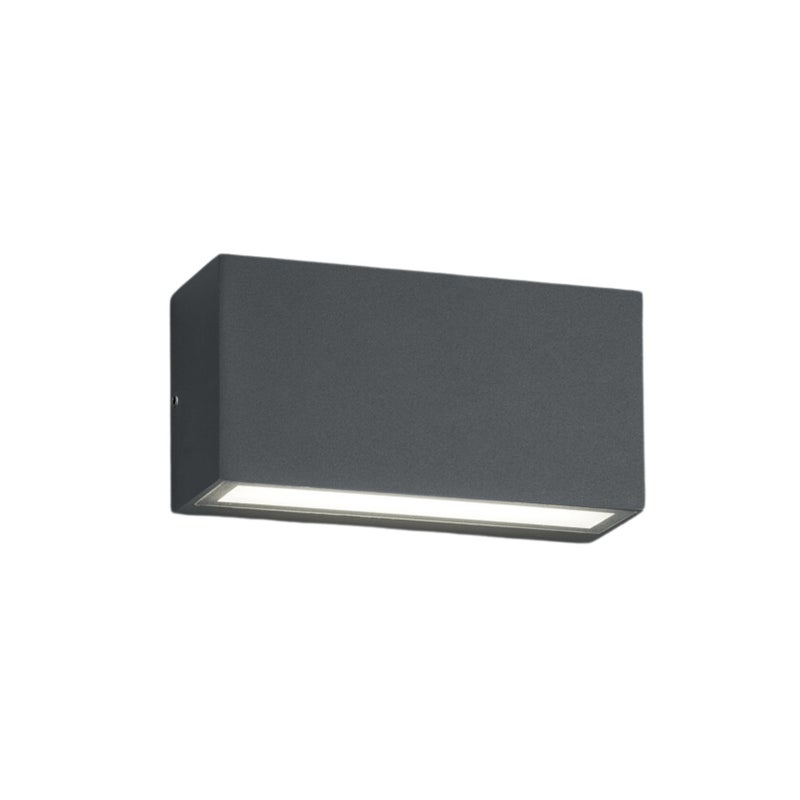 Kinkiet zewnętrzny TRENT LED 10W Ciepła biel 800lm antracyt wym:5x14x14cm IP65 Trio