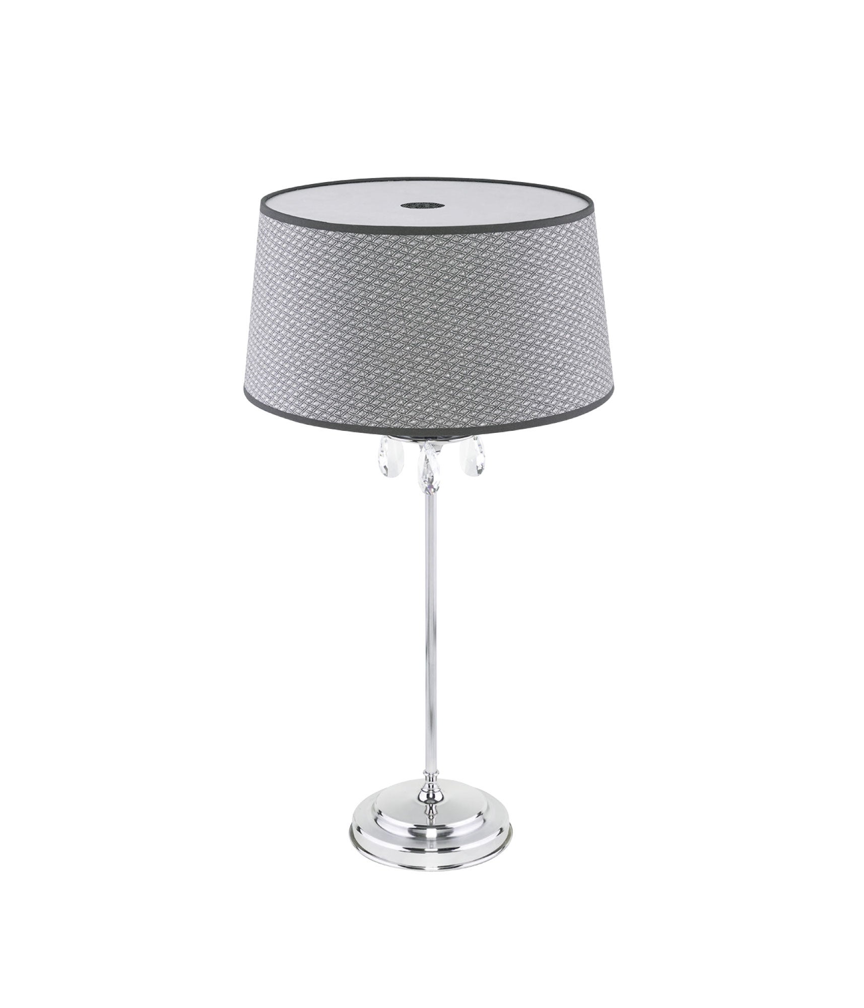 Lampka stołowa Jupiter EGIDA metal srebrna abażur szary 65x34x34 cm E27 1 szt.