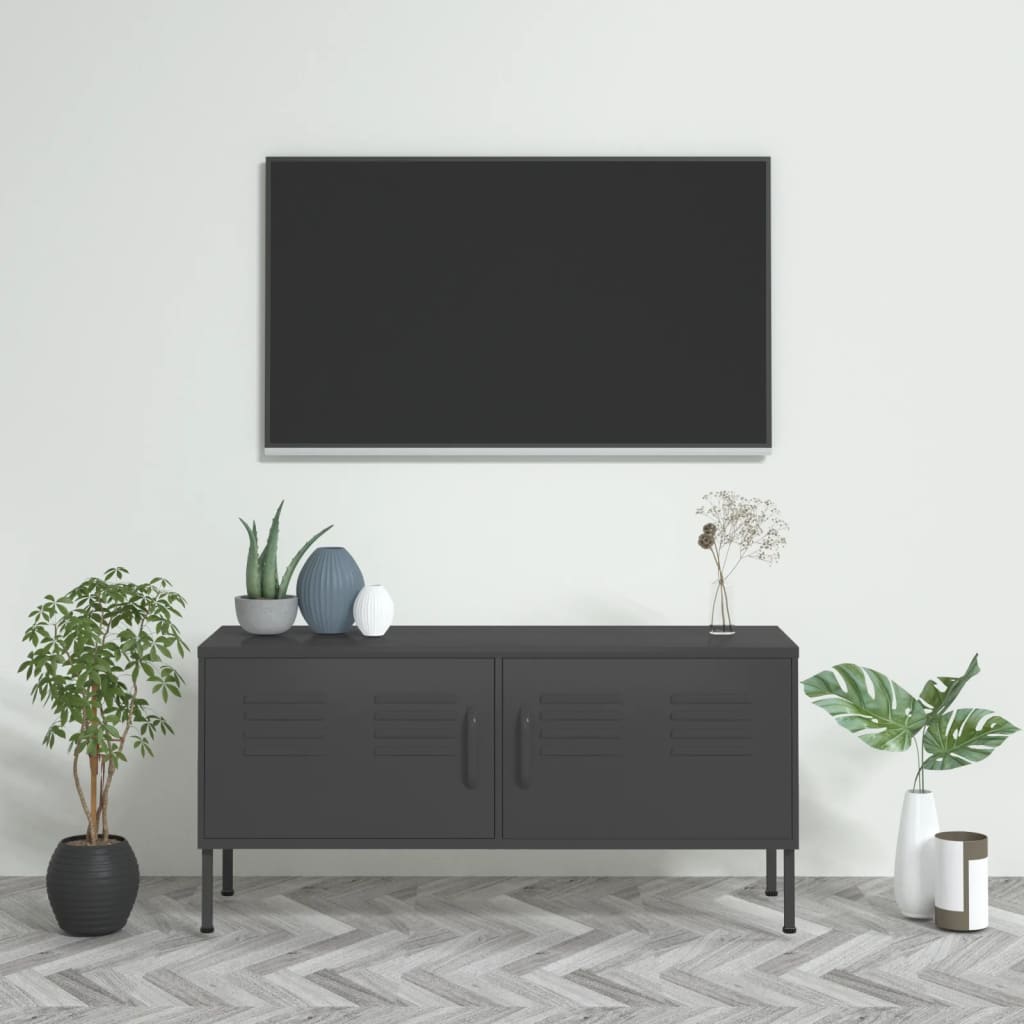 vidaXL Szafka telewizor, antracytowa, 105x35x50 cm, stalowa