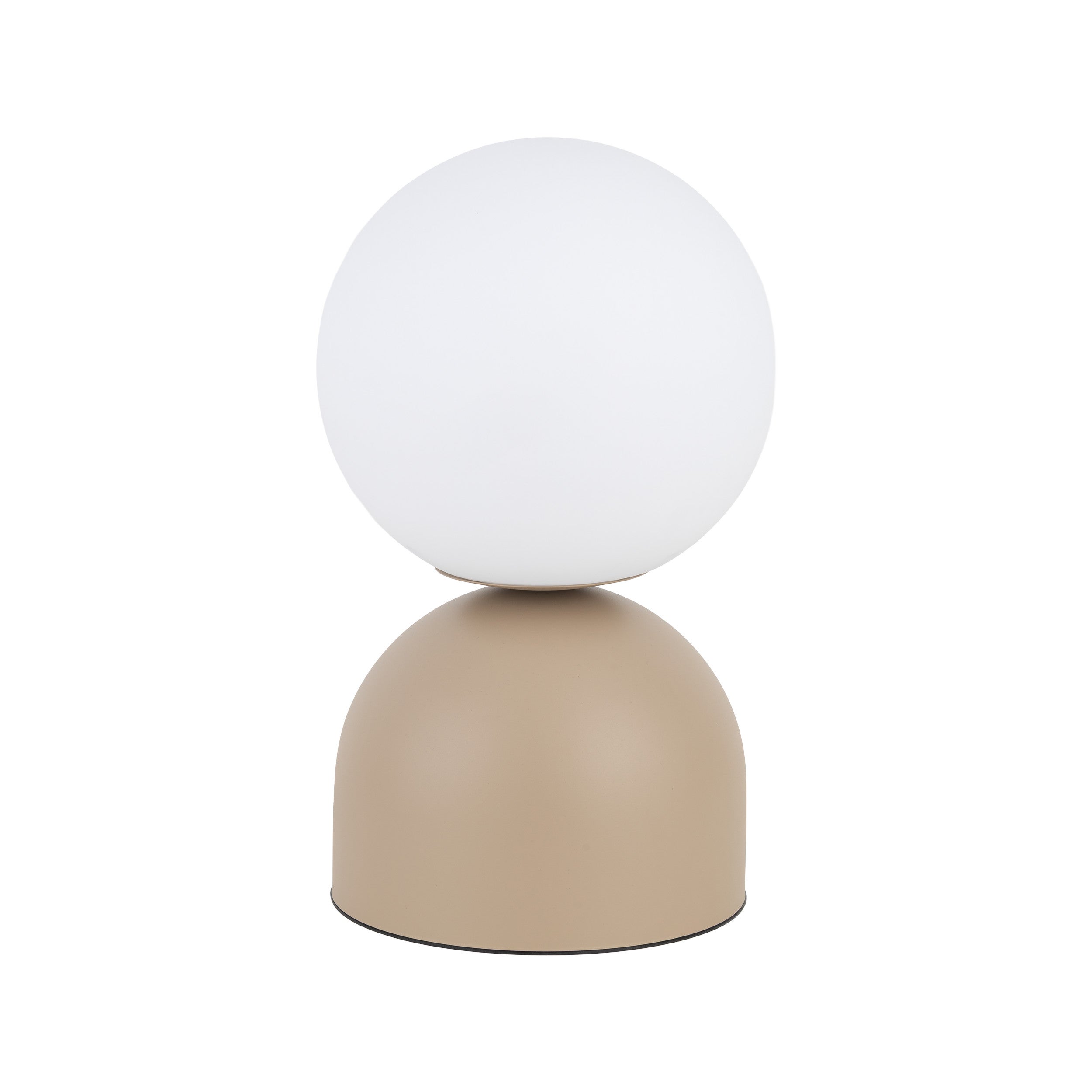 Lampka Nocna Stołowa sabia beżowa Tk Lighting Miki big Klosz Kulka Biała G9