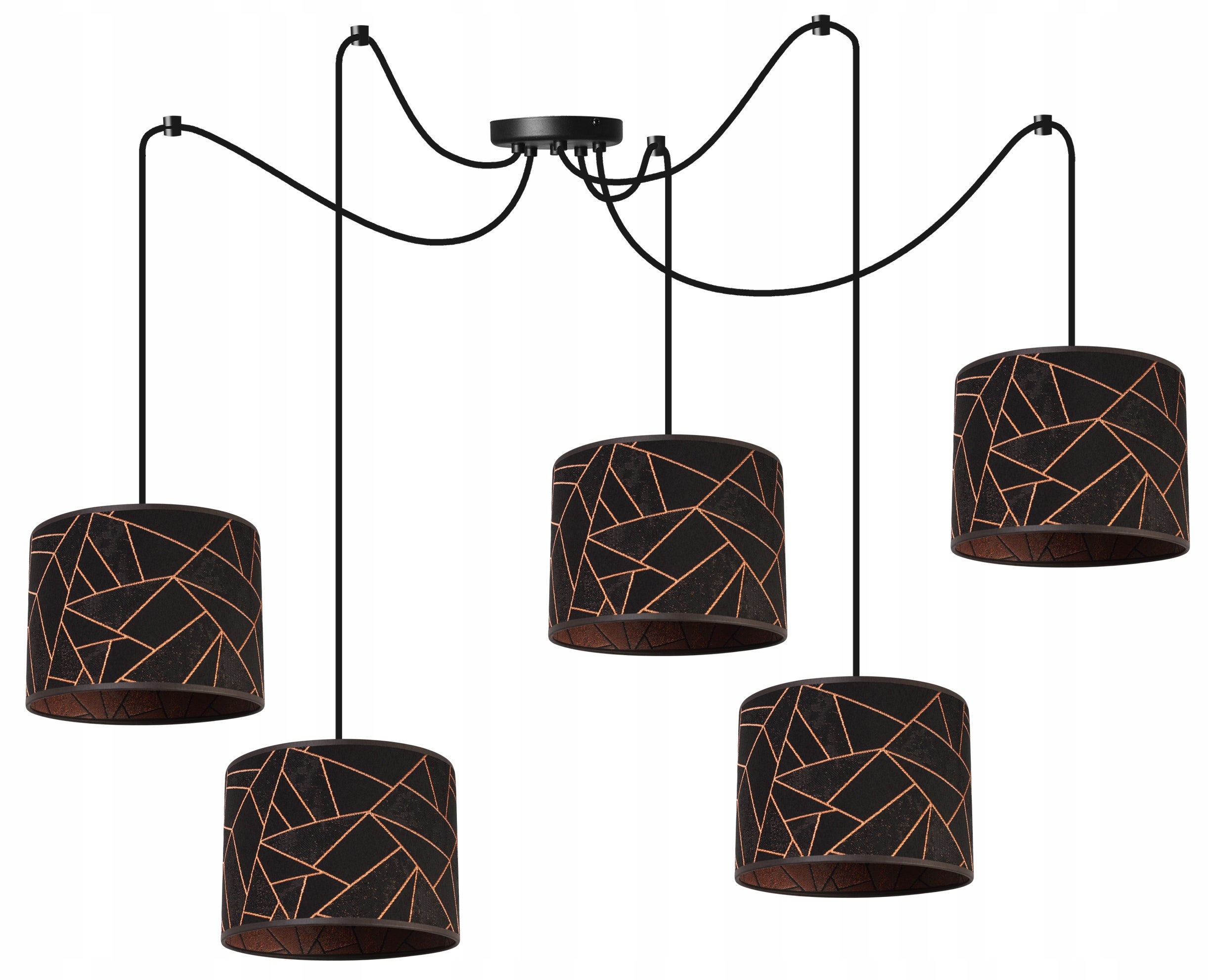 Lampa sufitowa wisząca Light Home LH Pająk Werona 5x E27 60W czarny/miedź