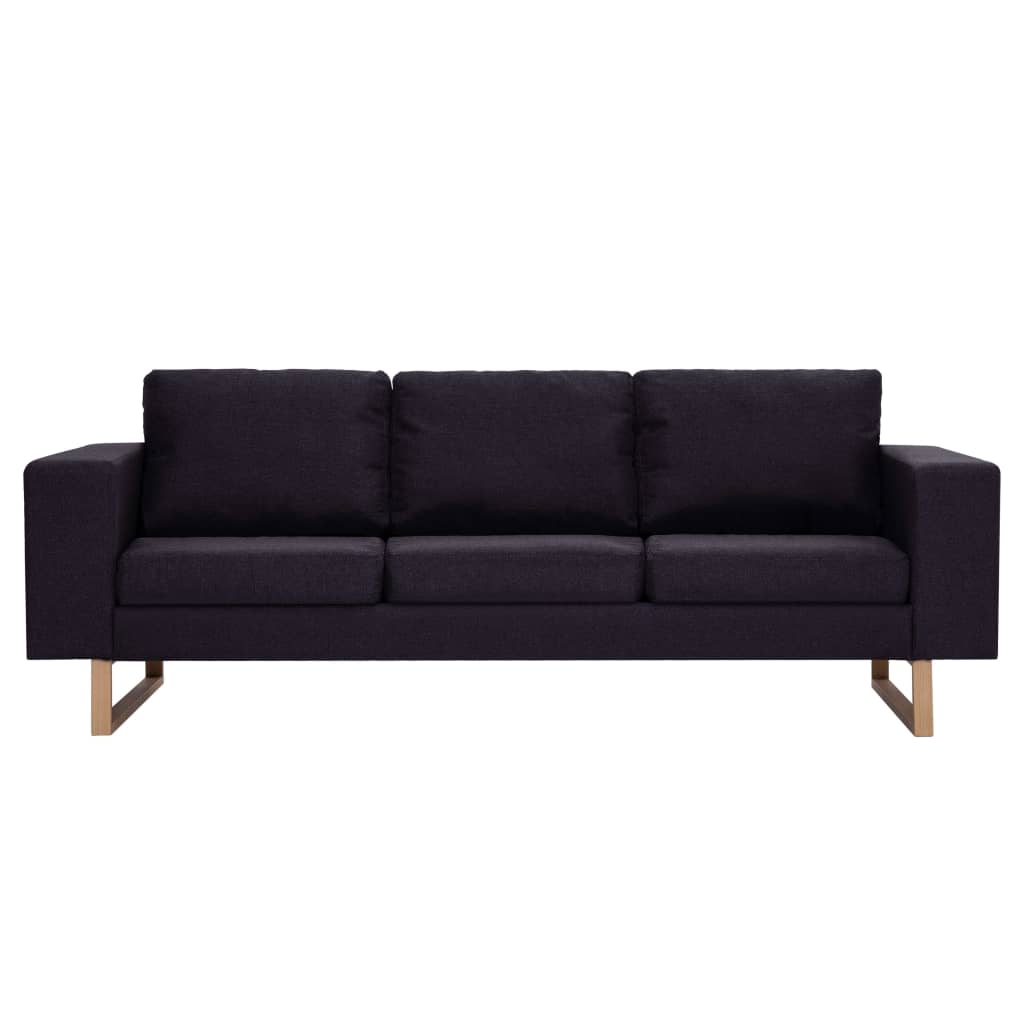 3-osobowa sofa tapicerowana tkaniną, czarna