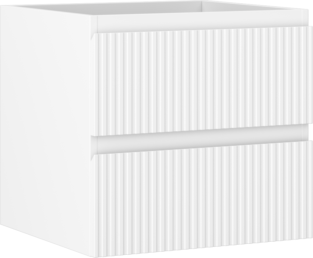 Mexen Rivel szafka łazienkowa podumywalkowa 50 cm, 2 szuflady, ryflowana , biała mat - 91A20-05047-2-BFF01