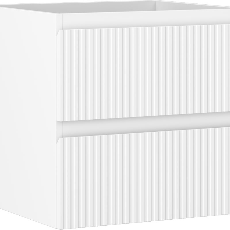 Mexen Rivel szafka łazienkowa podumywalkowa 50 cm, 2 szuflady, ryflowana , biała mat - 91A20-05047-2-BFF01