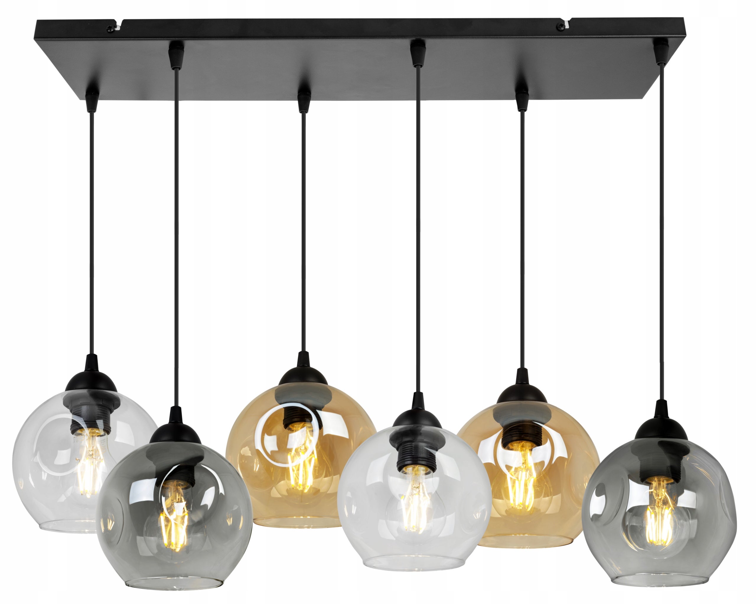 Lampa sufitowa wisząca Light Home LH Rio Elegance 6x E27 abażur kule wielokolorowe
