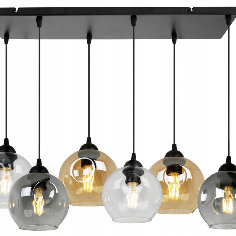 Lampa sufitowa wisząca Light Home LH Rio Elegance 6x E27 abażur kule wielokolorowe