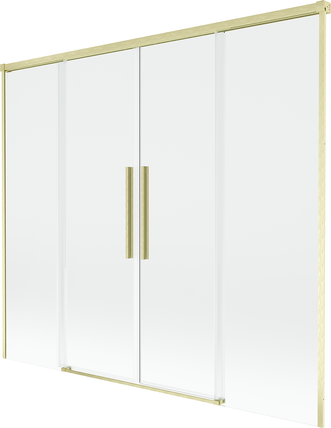 Mexen Rox parawan nawannowy 2-skrzydłowy rozsuwany 170 x 150 cm, transparent, złoty szczotkowany - 8C9-170-002-55-00