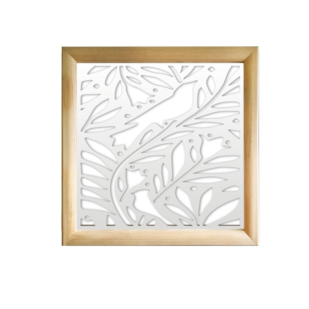 COLIBRI - Kwadratowe moduły dekoracyjne z drewna i PVC - Rozmiar 73x73 cm - Grubość 64 mm - Kolor wewnętrzny BIAŁY