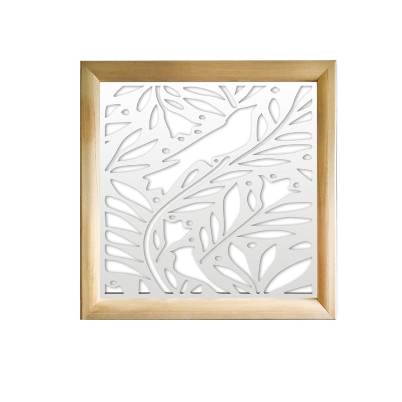 COLIBRI - Kwadratowe moduły dekoracyjne z drewna i PVC - Rozmiar 73x73 cm - Grubość 64 mm - Kolor wewnętrzny BIAŁY