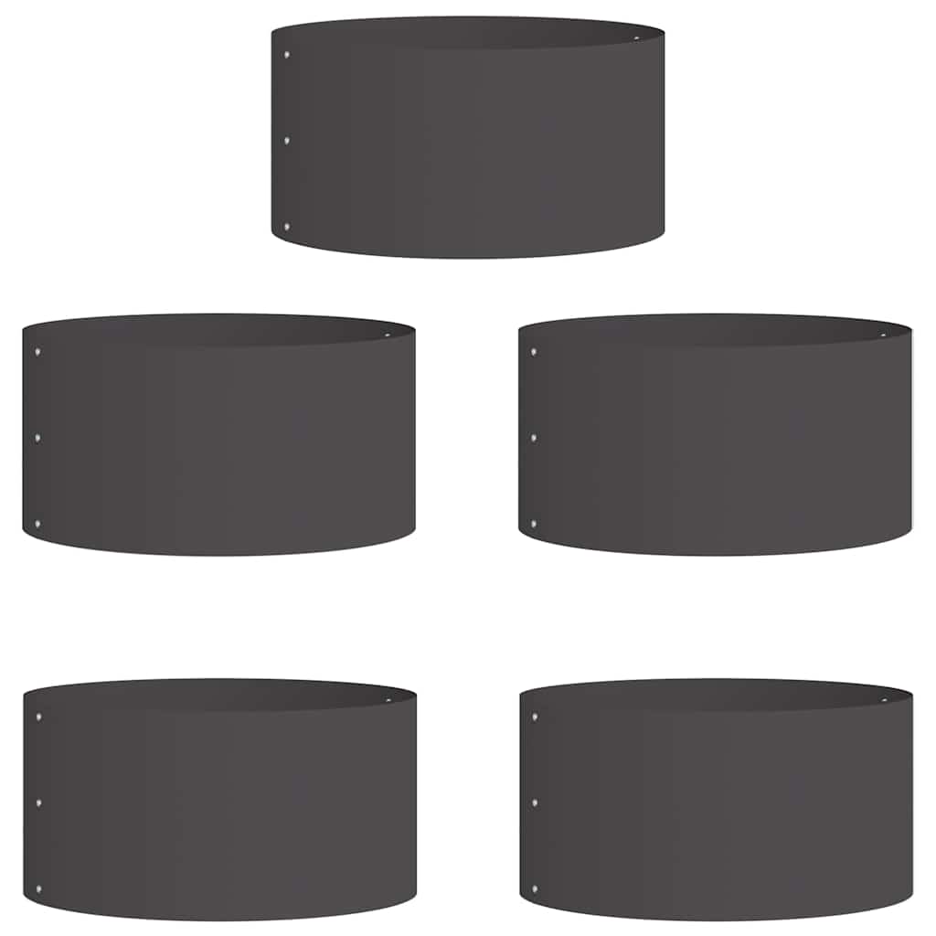 Anel de Vaso 5 pcs Preto 40 x 40 x 20 cm Aço laminado a frio