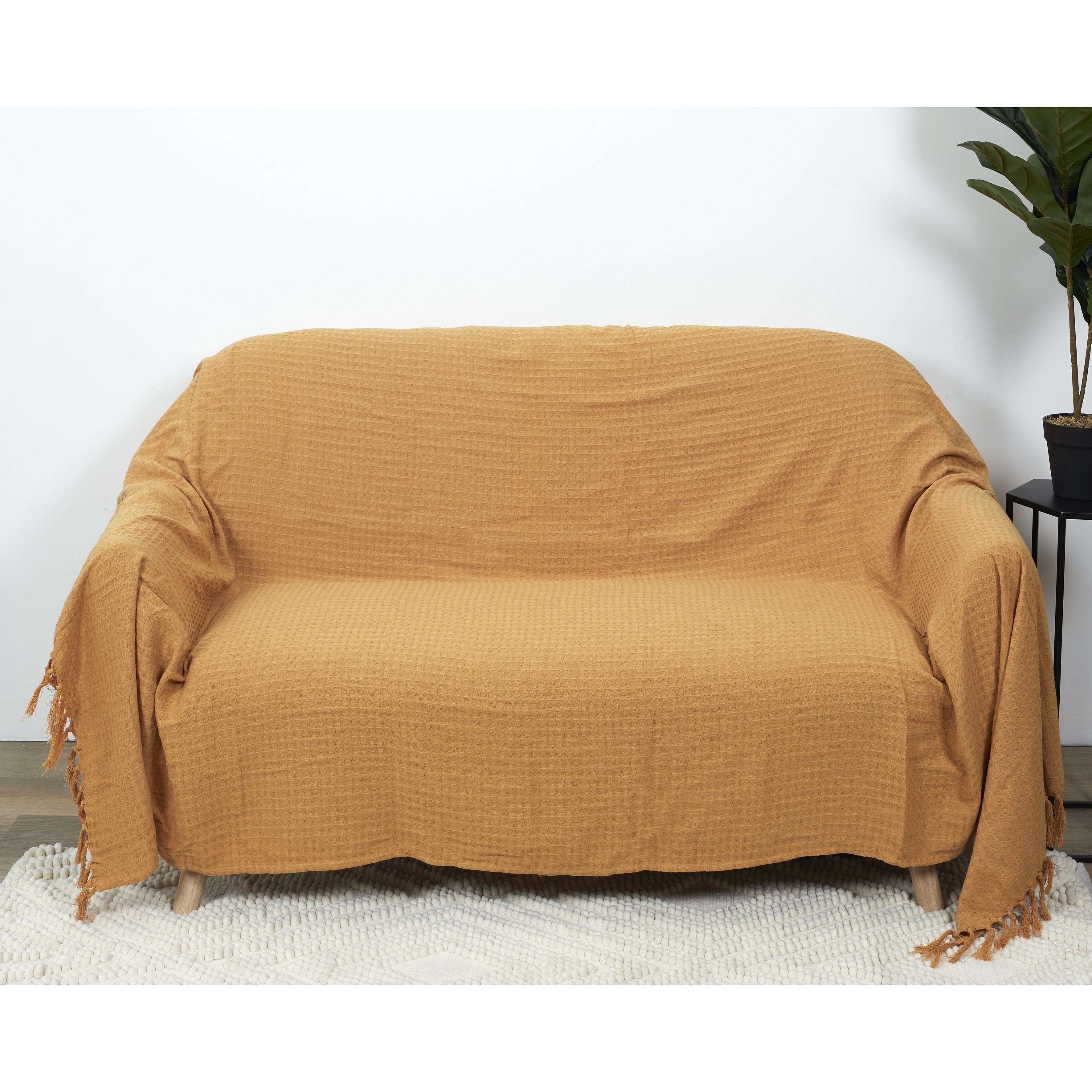 Koc Waflowy akrylowy Ochra 170x250 cm