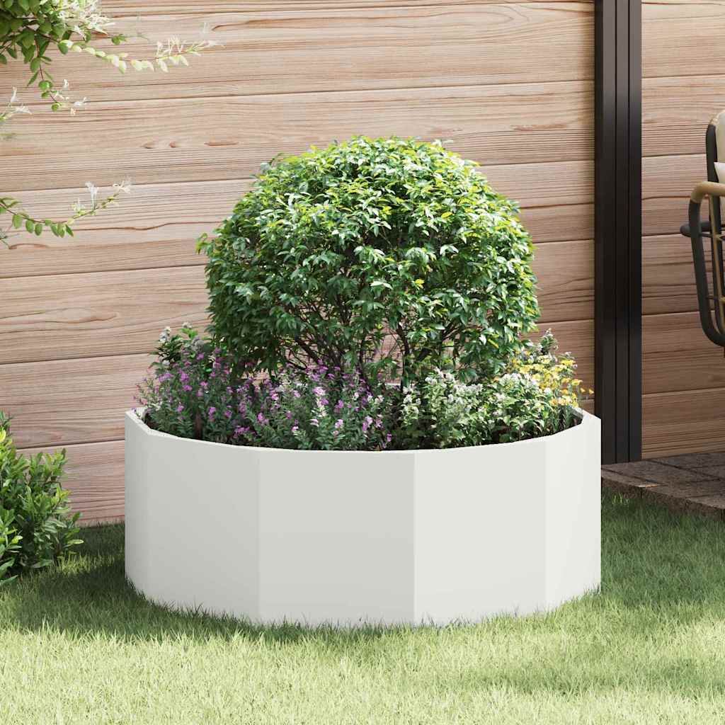 Donica Biały 90 x 90 x 35 cm Stal vidaXL
