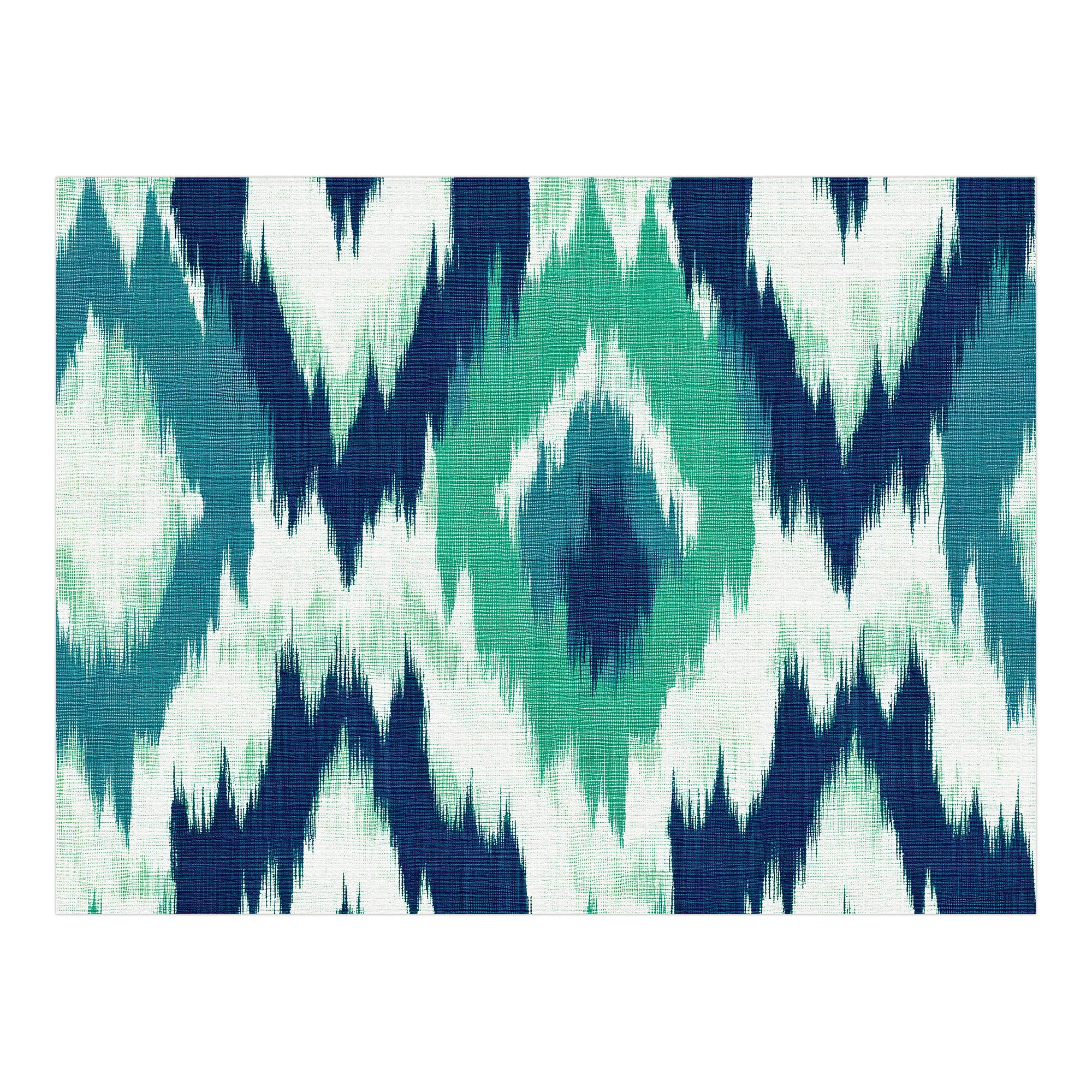 Dywan z PVC do wnętrz i na zewnątrz Ikat Aguamarina 133x200 cm - Winyl drukowany, antypoślizgowy, zmywalny, odporny — na taras i do domu.