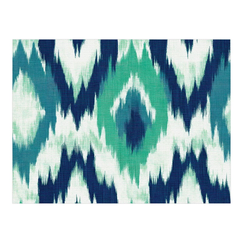 Dywan z PVC do wnętrz i na zewnątrz Ikat Aguamarina 133x200 cm - Winyl drukowany, antypoślizgowy, zmywalny, odporny — na taras i do domu.
