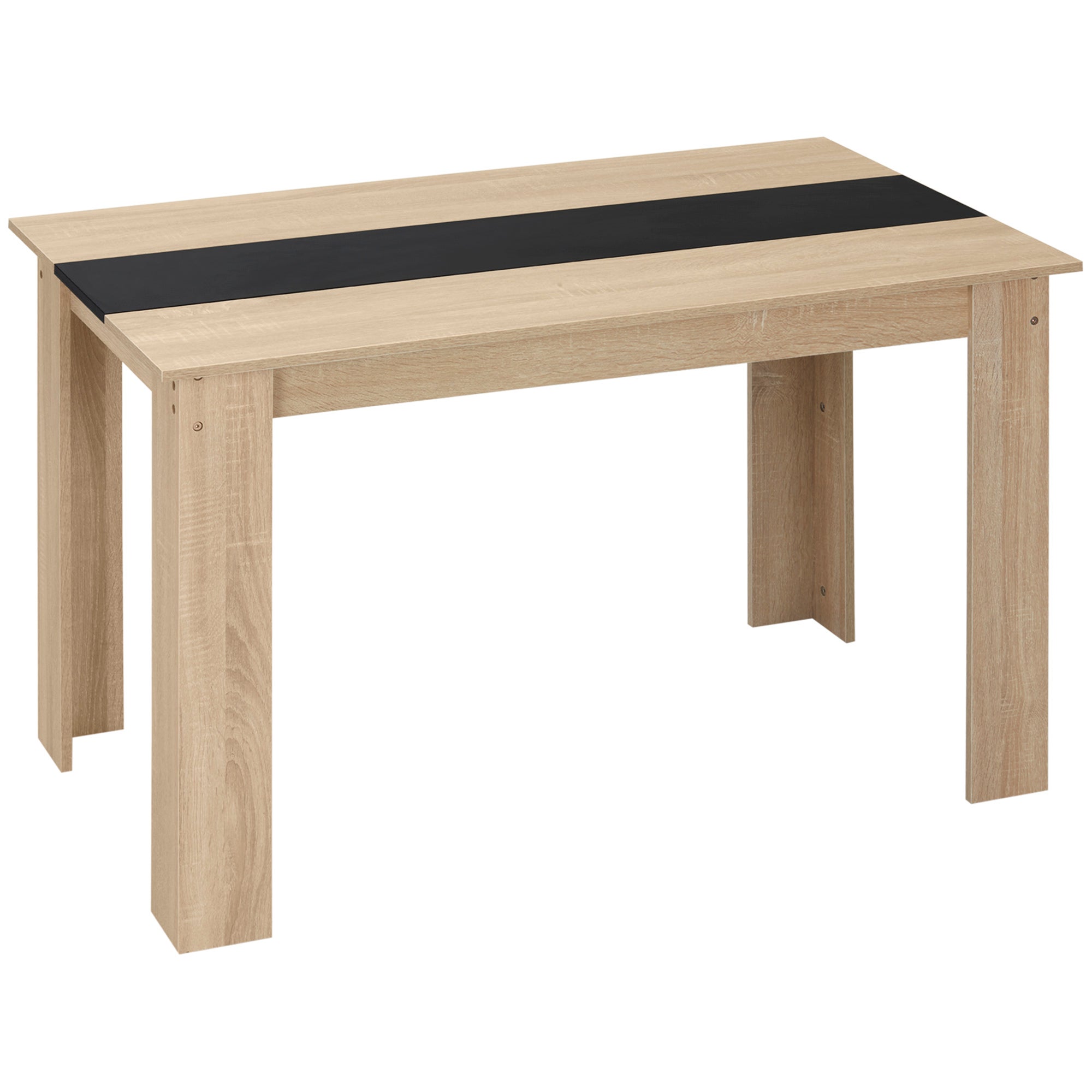 Stół jadalny dla 4-6 osób, prostokątny stół kuchenny, styl nowoczesny, 120x69x75 cm, dąb i czerń