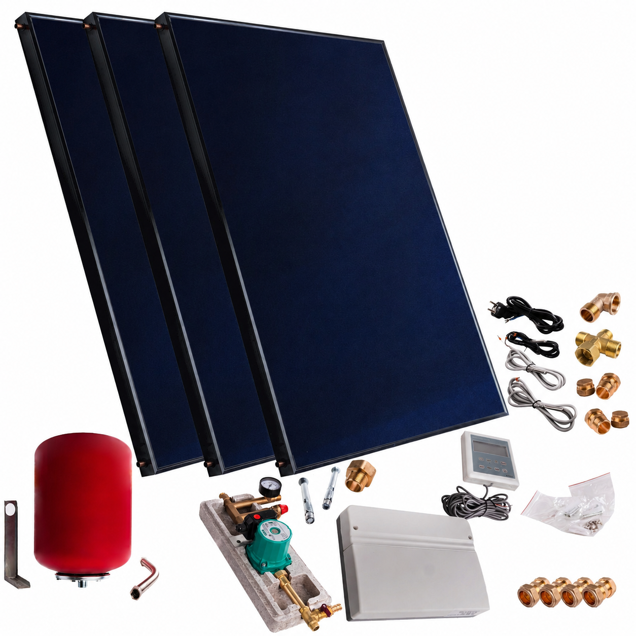 Zestaw panel solarny 3X 2.5 kolektor bez zbiornik słoneczny Thunder