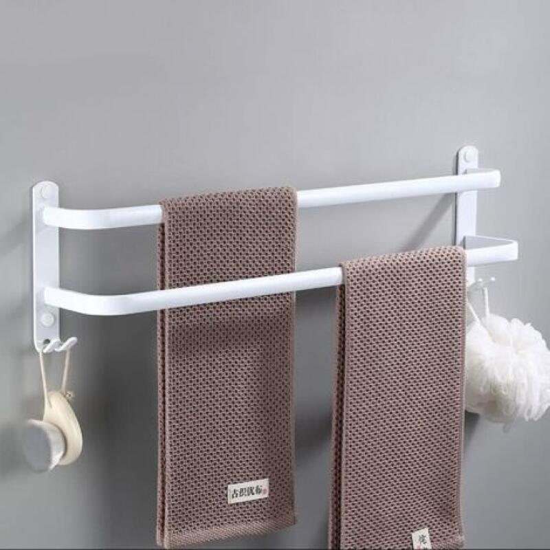 50 cm aluminiowy wieszak na ręczniki montowany na ścianie – 2 warstwy – odporny na korozję – czysty montaż za pomocą ukrytych śrub – do łazienki