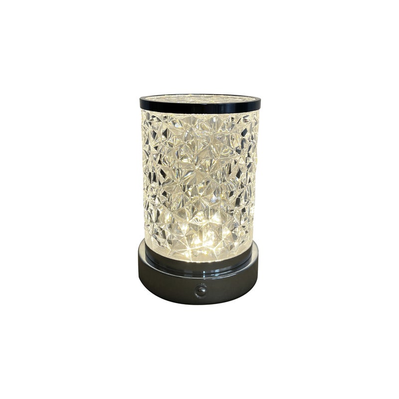 Lampa stołowa LED dotykowa Brillo bezbarwna 2.5W biała zmienna 110lm akryl wym:14,5x10,5x10,5cm IP20 Candellux
