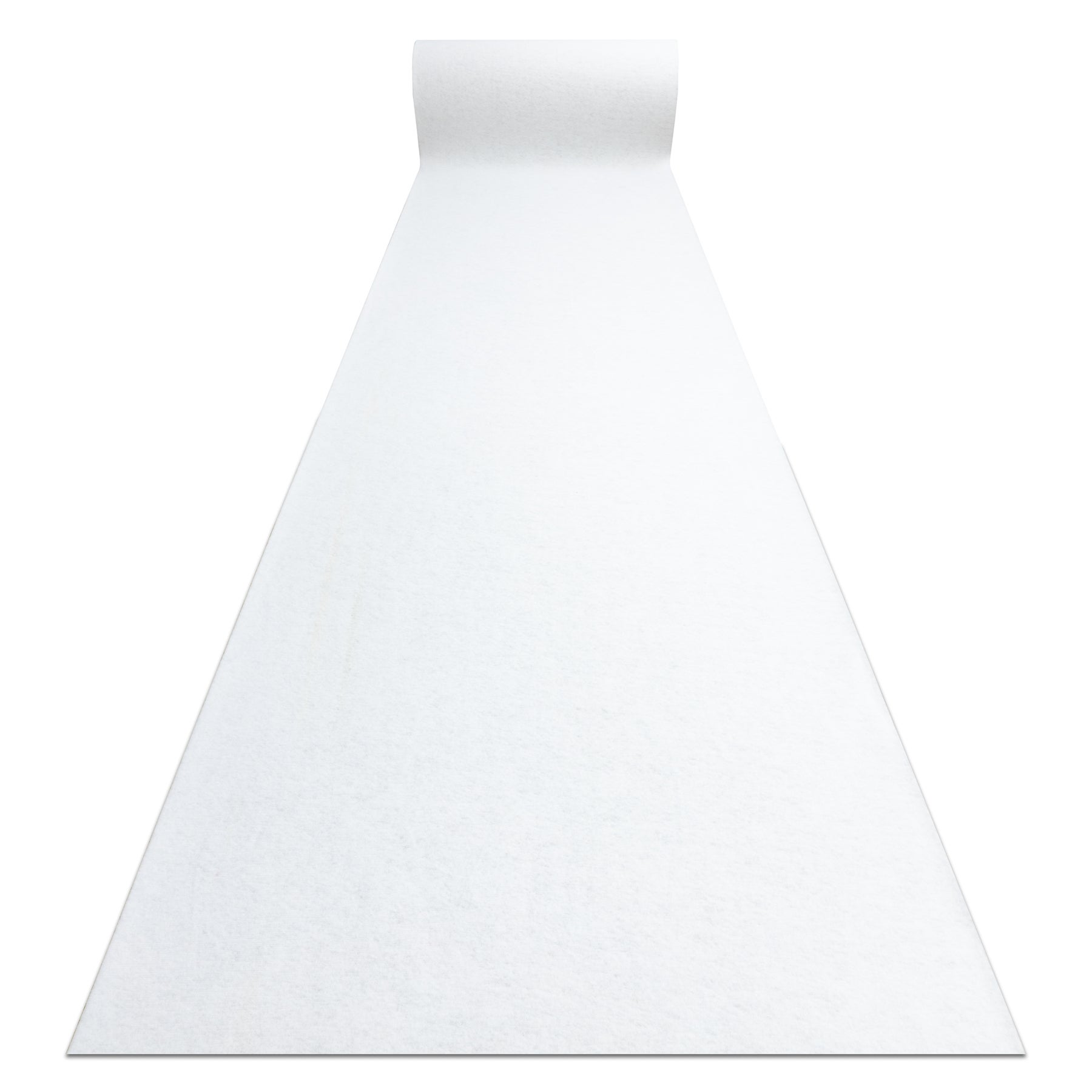 Chodnik RUMBA 1950 Ślub, wesele podgumowany, jednokolorowy biały 120cm 120x610 cm