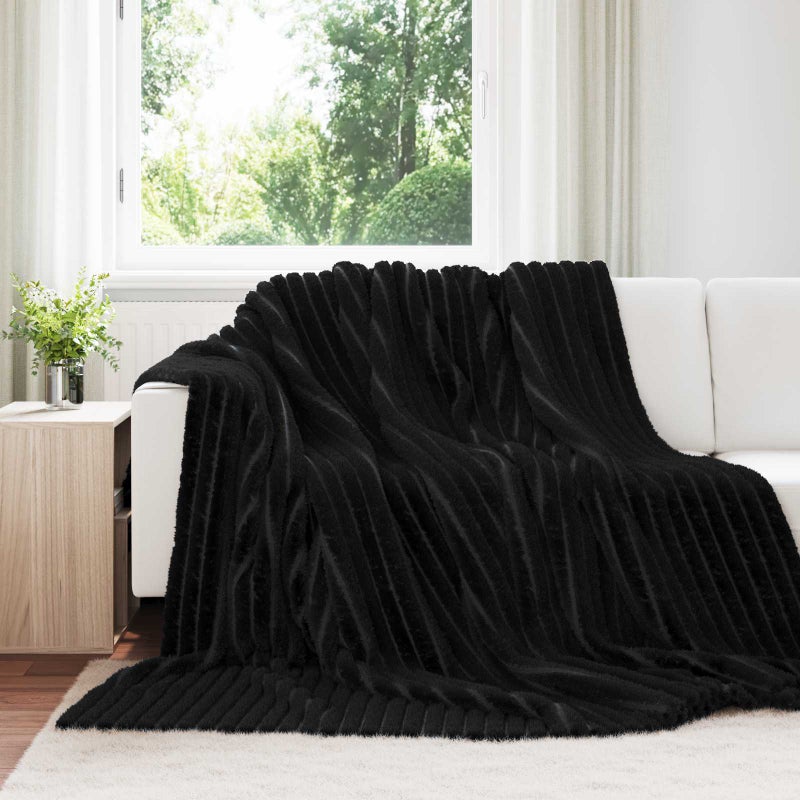 Koce narzutowe 6 pcs Czarny 240 x 220 cm Polar vidaXL