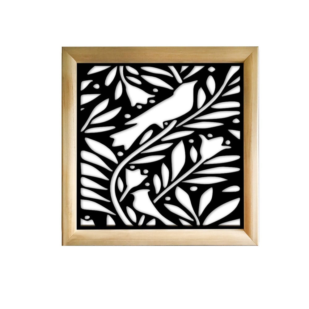 COLIBRI - Kwadratowe moduły dekoracyjne z drewna i PVC - Rozmiar 48x48 cm - Grubość 47 mm - Kolor wewnętrzny CZARNY