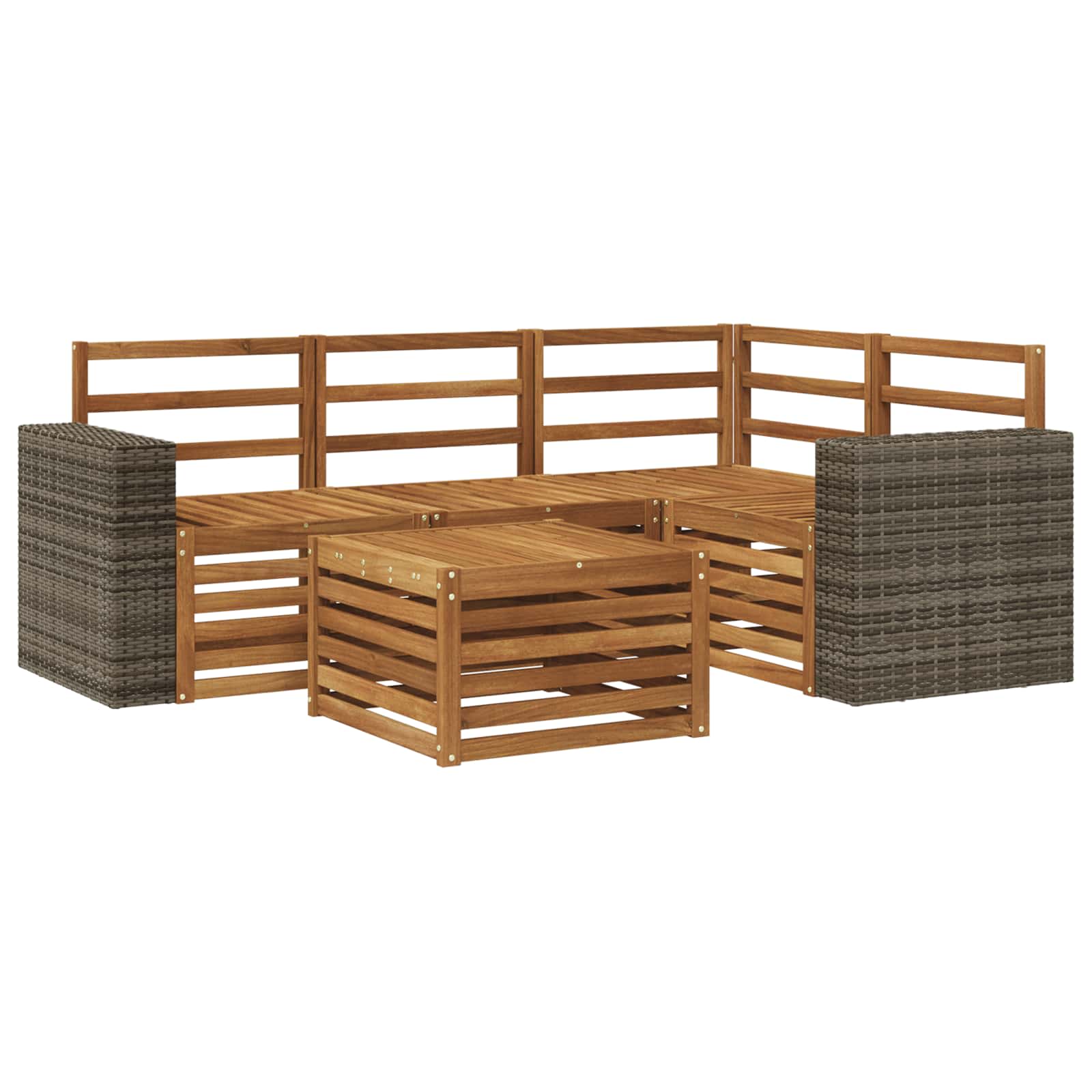 Zestaw sof na zewnątrz 5 pcs naturalny 59 x 59 x 37 cm