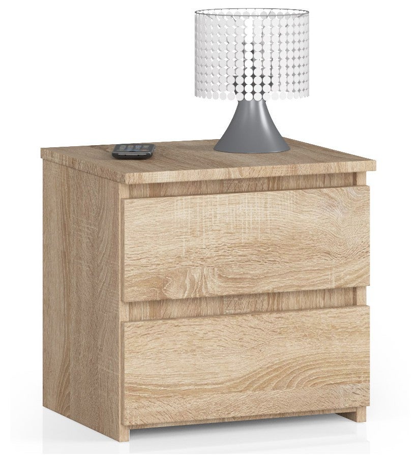 Szafka nocna AKORD CL2 Dąb Sonoma 40 cm 2 szuflady kolor Dąb Sonoma mat 40x35x40 cm