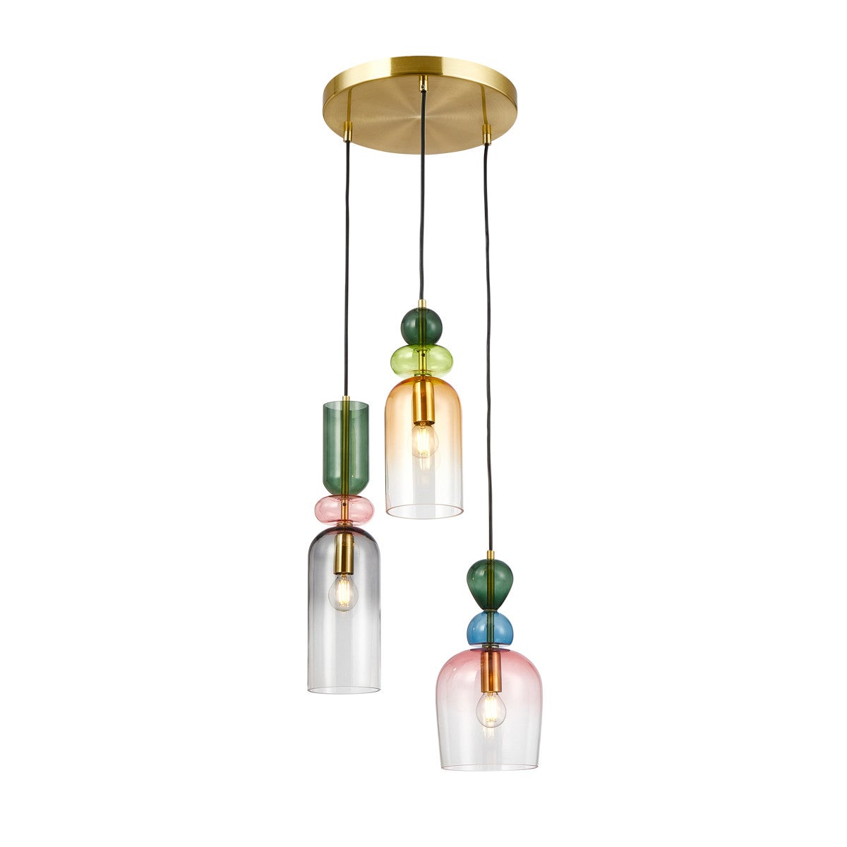 Lampa wisząca Manso multikolor 3xE14x40W dekoracyjna wym: 143 x 42 x 42 cm szkło Italux