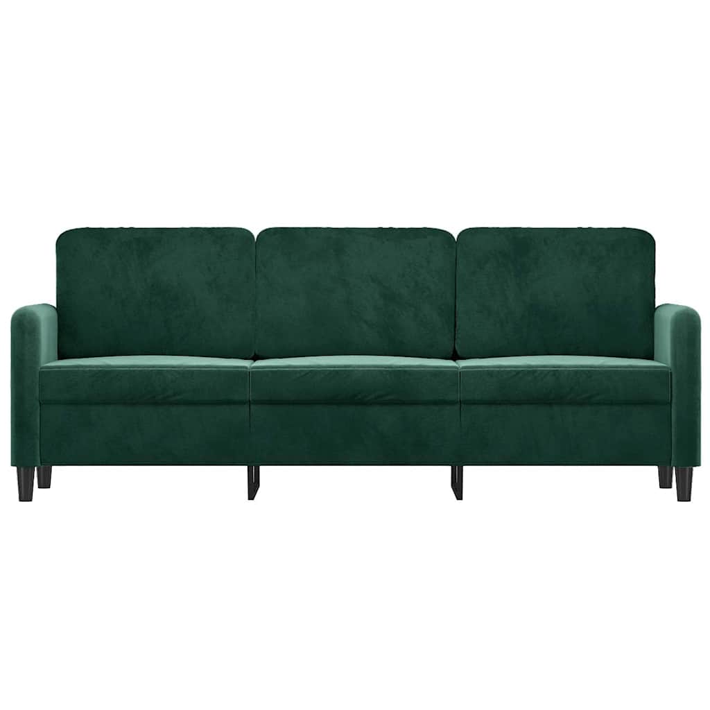 Sofa 3-osobowa, ciemnozielony, 180 cm, obita aksamitem