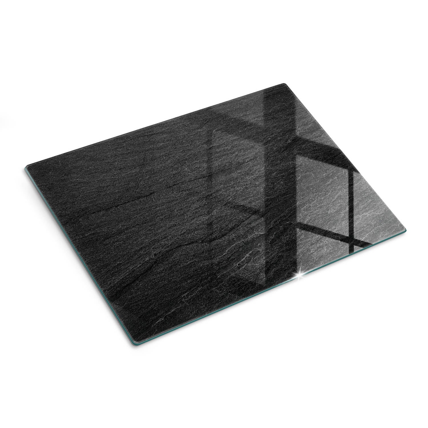 Szklana deska dekoracyjna do kuchni z wysokiej jakości nadrukiem - Czarny Granit Kamień - 30x40 - Tulup