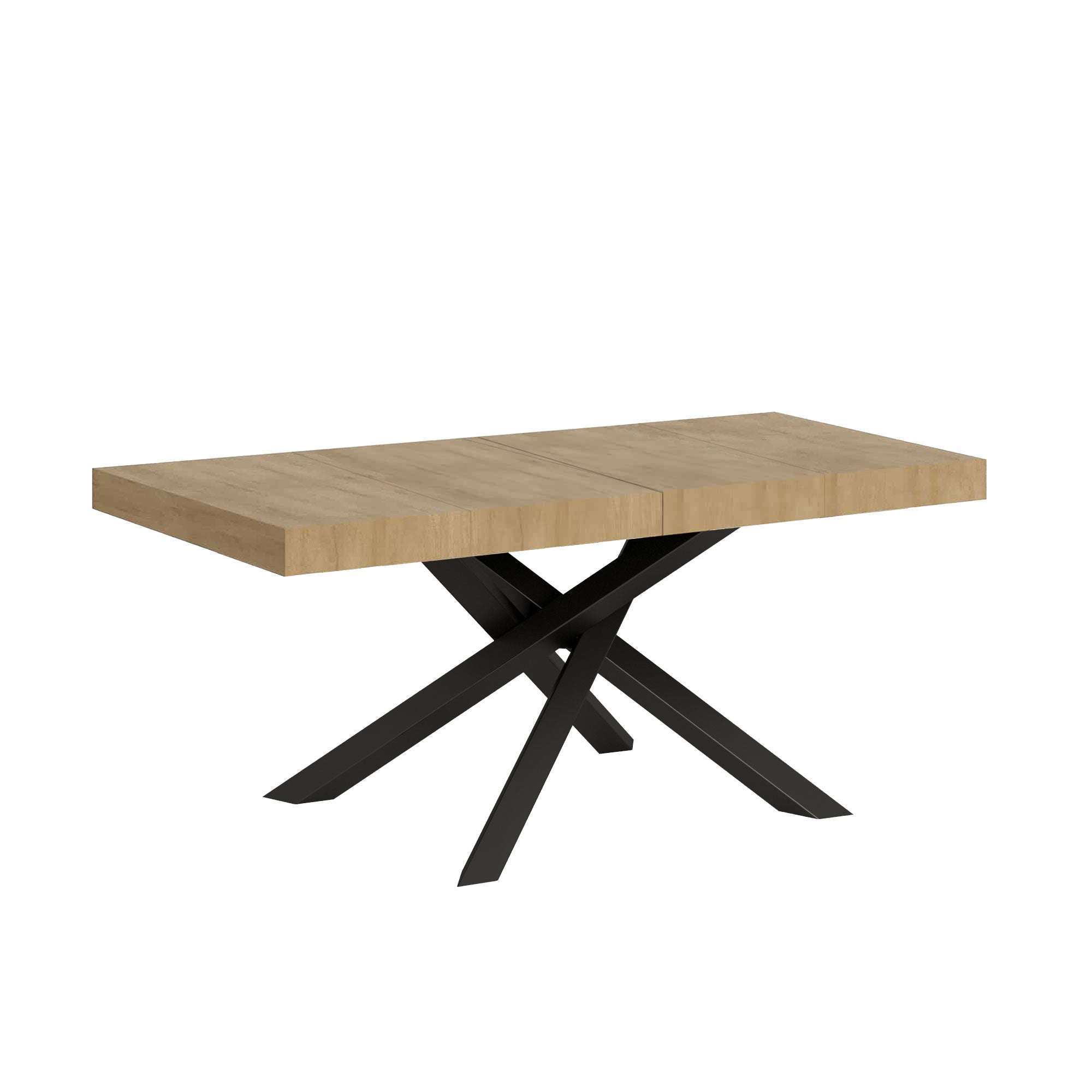 Stół rozkładany 90x120/224 cm Volantis Premium Dąb Naturalny z ramą antracytową