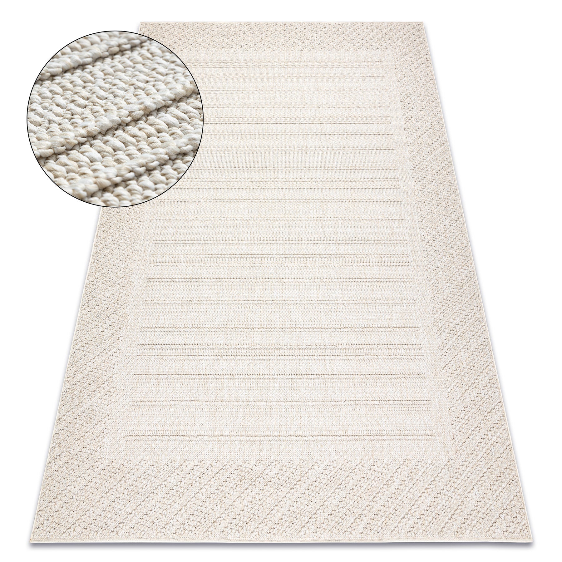 Dywan JERSEY 19261 krem - Ramka pętelkowy, strukturalny BOHO 180x270 cm