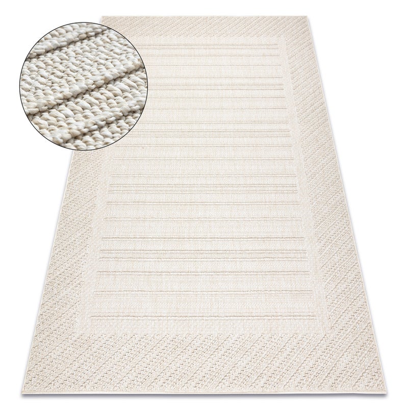 Dywan JERSEY 19261 krem - Ramka pętelkowy, strukturalny BOHO 180x270 cm