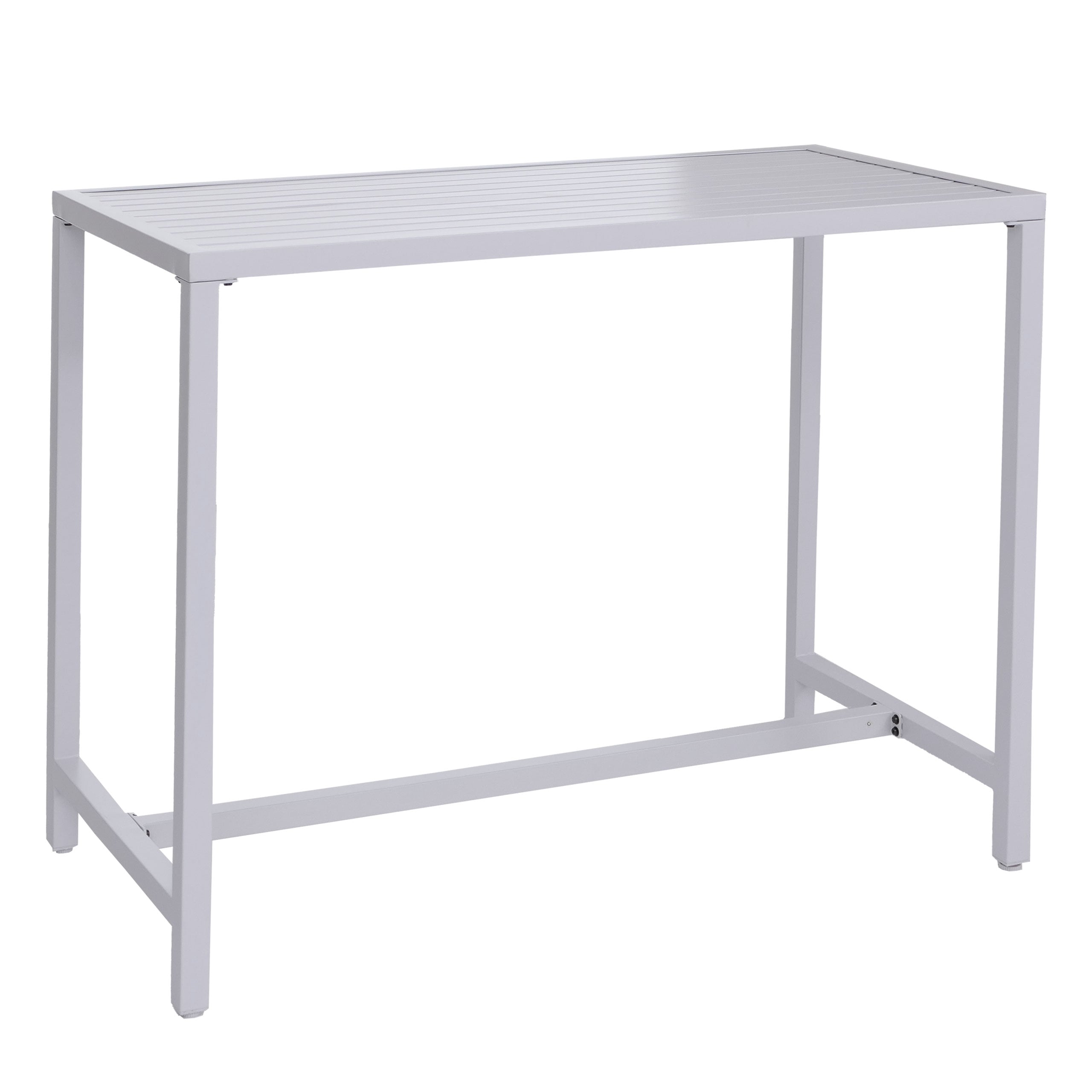 Stół barowy HWC-P91, stół ogrodowy, stół barowy, metalowy stół ogrodowy 105x130x65 cm ~ jasnoszary