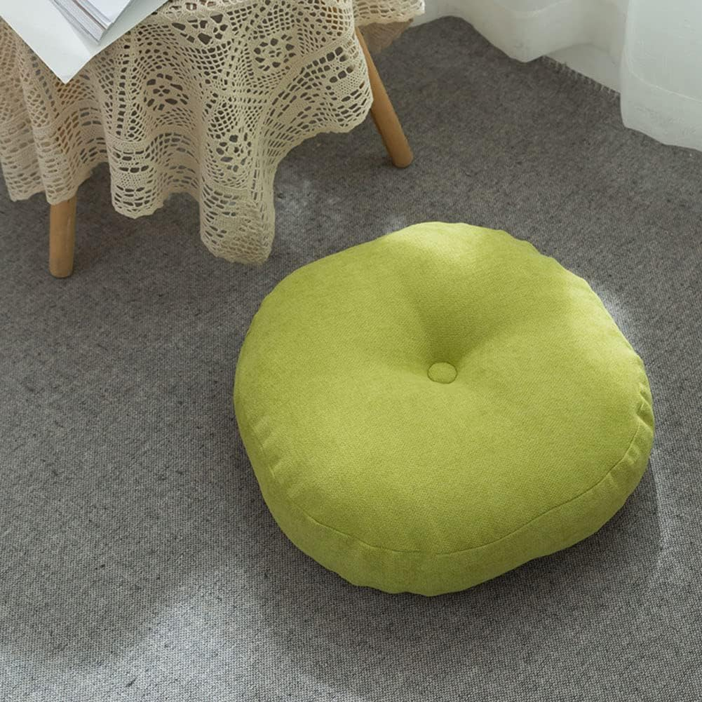 Okrągła zielona poduszka na krzesło, 47 cm, poduszka na matę tatami, odpowiednia do dekoracji domu, biura i ogrodu