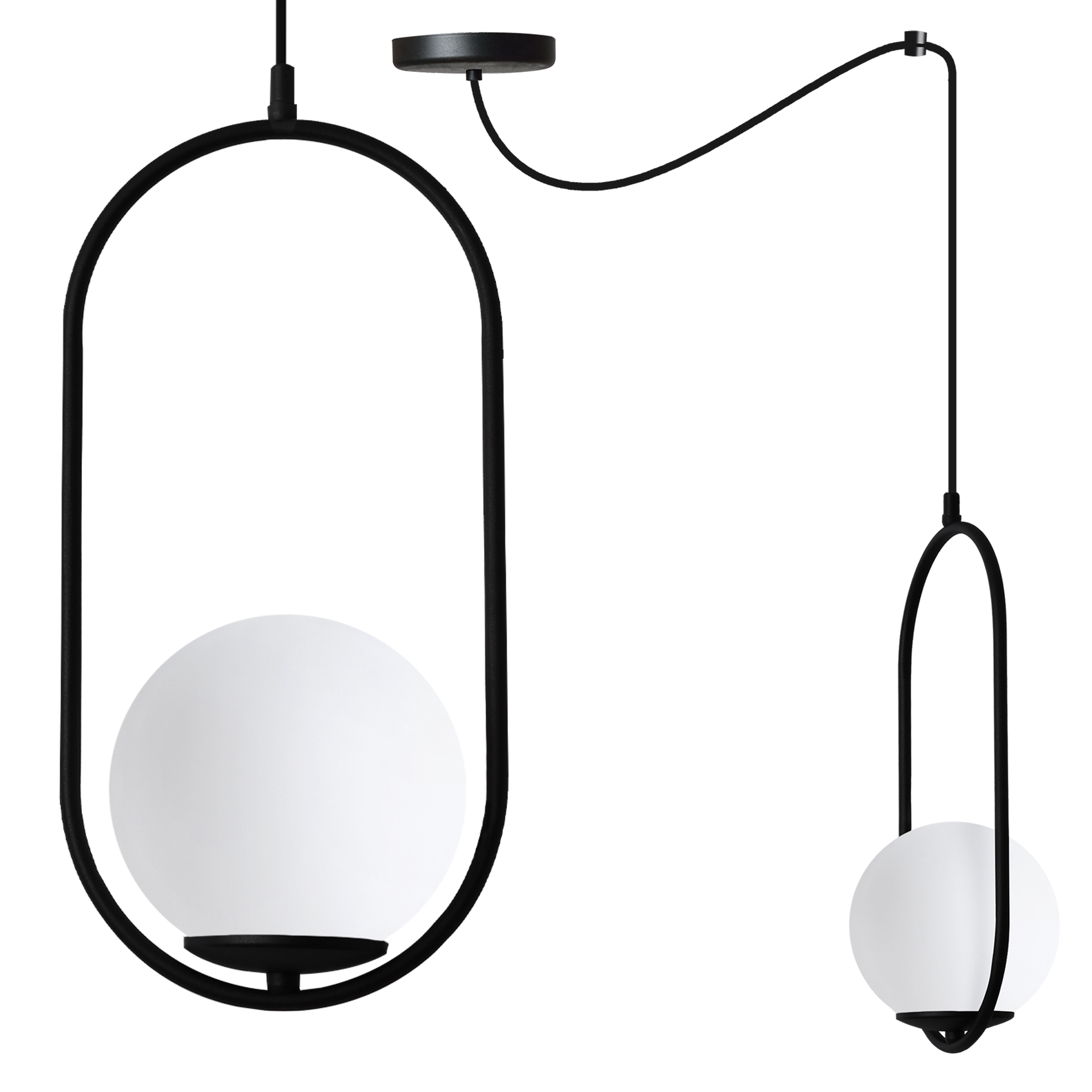 Lampa sufitowa wisząca Light Home LH Luna Pająk 1x E14 biały/czarny